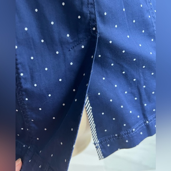 Chico’s Polka Dot Stretch Navy Jacket Blazer - Picture 11 of 12
